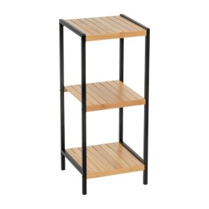 Fekete-natúr színű bambusz polcos állvány 30x70 cm – Casa Selección
