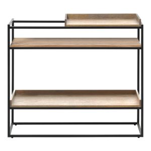 Fekete-natúr színű konzolasztal 38x90 cm Rivoli – Unique Furniture