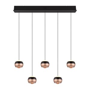 Fekete-r&eacute;zsz&iacute;nű LED f&uuml;ggől&aacute;mpa f&eacute;m b&uacute;r&aacute;val Orbit &ndash; Trio Select