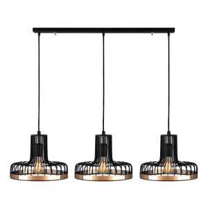 Fekete-rézszínű függőlámpa fém búrával Fellini – Opviq lights