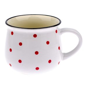 Happy Time feh&eacute;r ker&aacute;miab&ouml;gre piros p&ouml;tty&ouml;kkel