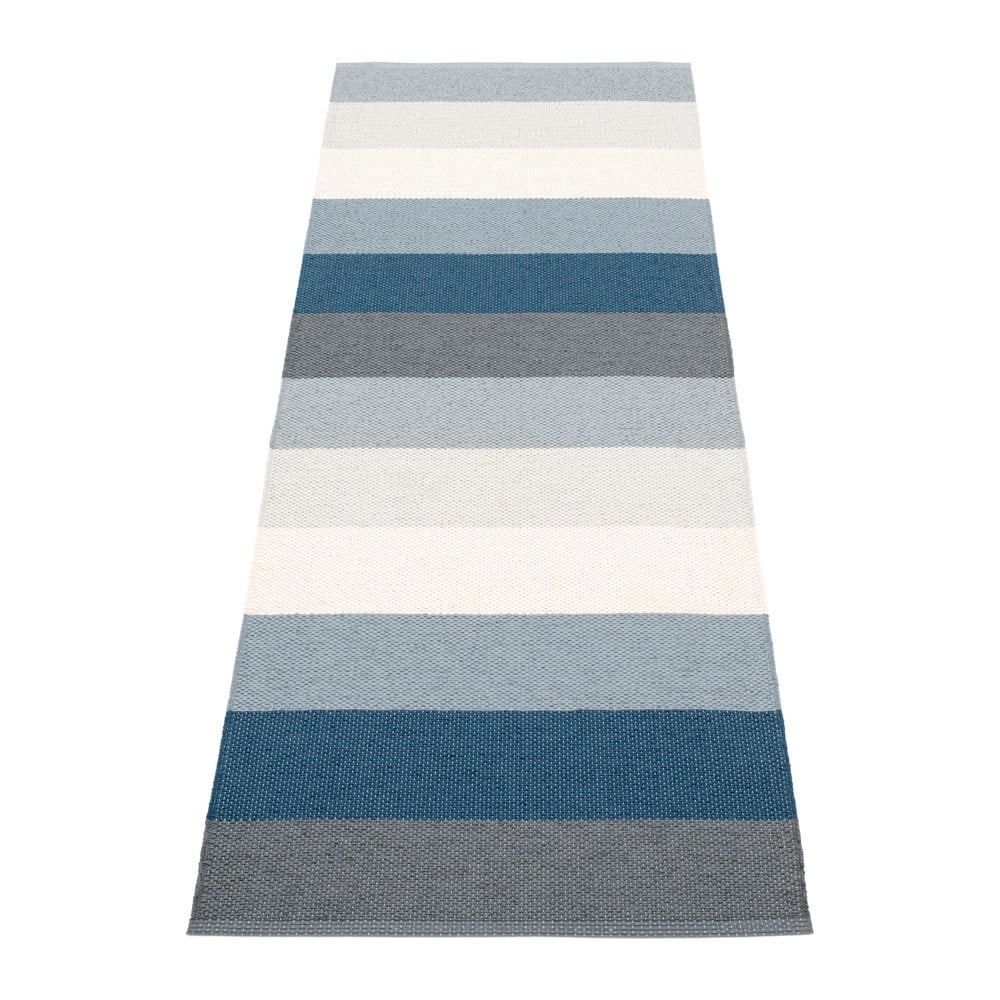 Kék-krémszínű kültéri-beltéri futószőnyeg 70x200 cm Molly Ocean Grey – Pappelina