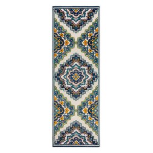 Kék kültéri szőnyeg 80x230 cm Beach Floral – Flair Rugs
