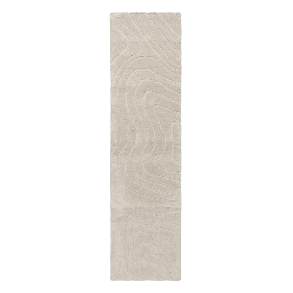 Krémszínű kézi szövésű gyapjú futószőnyeg 60x230 cm Mesmerise Natural – Flair Rugs