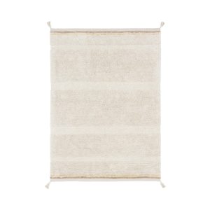 Krémszínű mosható kézi szövésű pamut szőnyeg 200x300 cm Bloom Natural – Lorena Canals