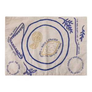 Lenkeverék tányéralátét 33x48 cm Limone – Bloomingville