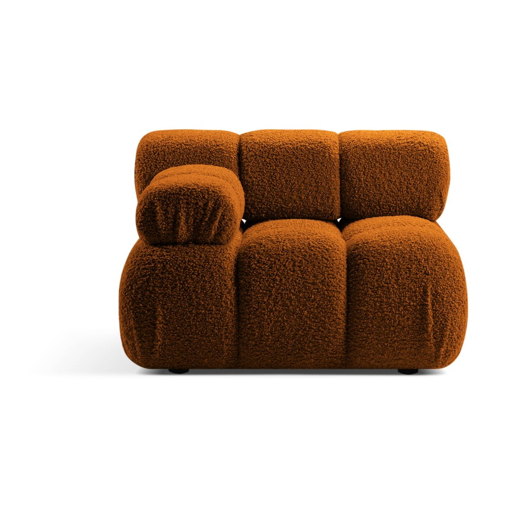 Narancssárga buklé kanapé modul (bal oldali) Bellis – Micadoni Home