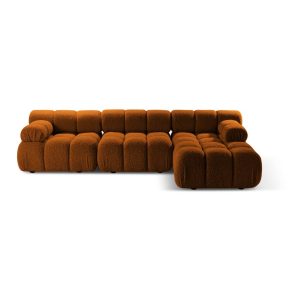 Narancssárga buklé moduláris sarokkanapé (jobb oldali) Bellis – Micadoni Home