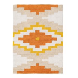 Narancssárga mosható pamut szőnyeg 100x135 cm Azteca – Ixia
