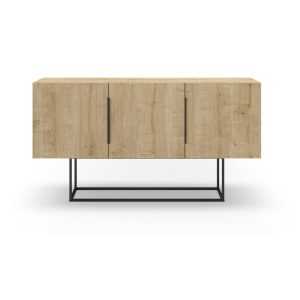 Natúr színű alacsony komód tölgyfa dekorral 150x80 cm Titan – Marckeric