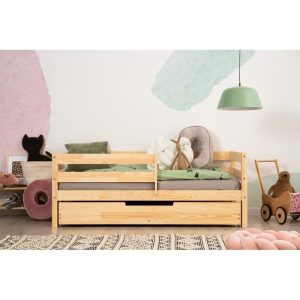 Nat&uacute;r sz&iacute;nű borovi fenyő &aacute;gyneműtart&oacute;s gyerek&aacute;gy 80x200 cm Mila CPD &ndash; Adeko
