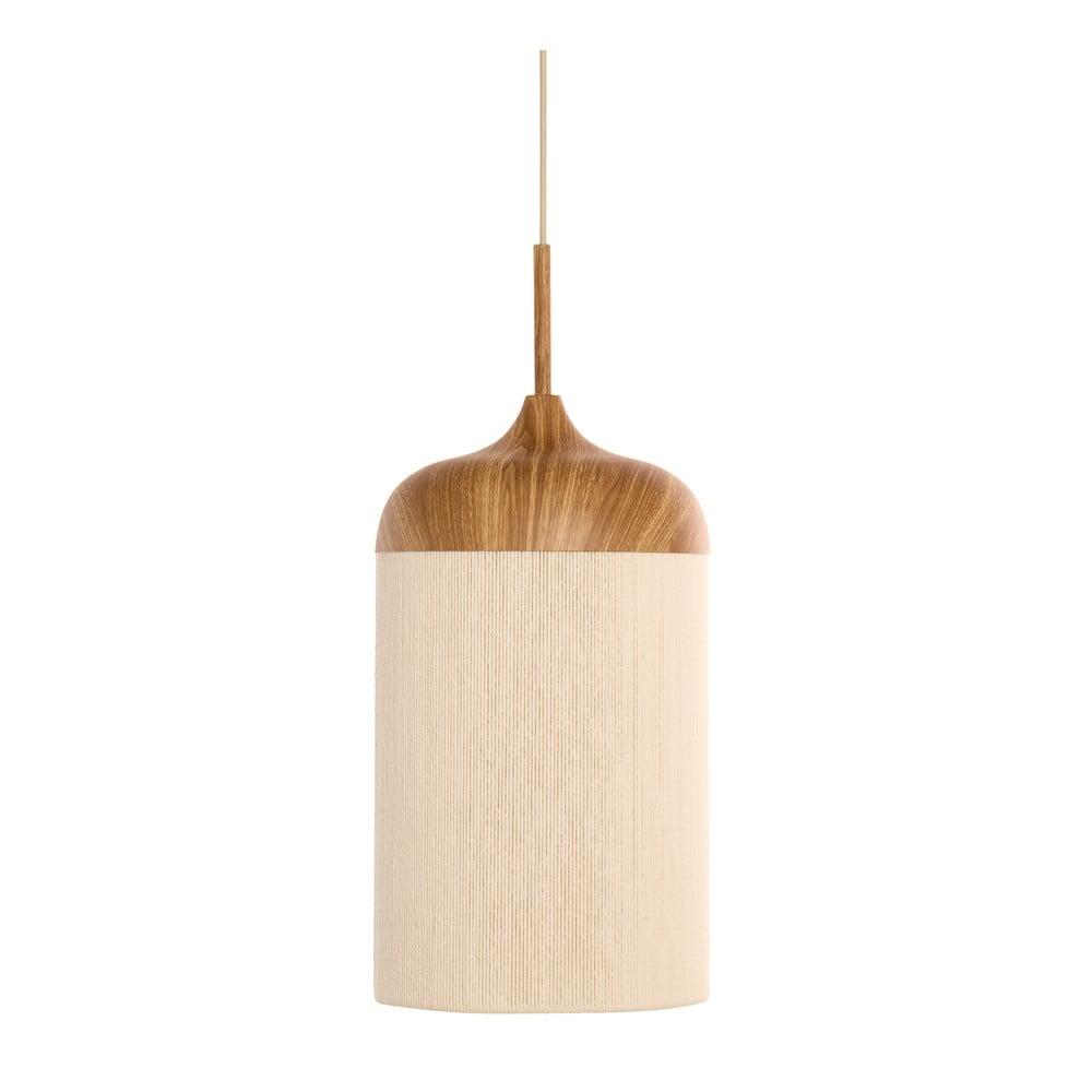 Natúr színű függőlámpa textil búrával ø 22 cm Dania – Light & Living