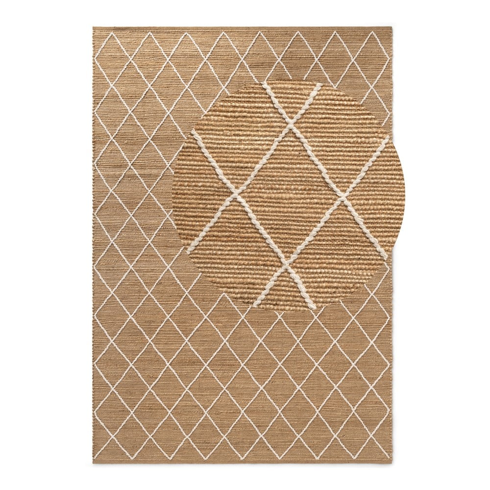 Natúr színű kézi szövésű juta szőnyeg 200x300 cm Kunu – Hanse Home