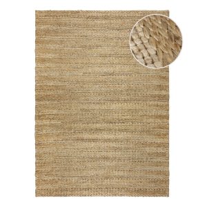 Natúr színű kézi szövésű kenaf szőnyeg 200x290 cm Drew Stripe – Flair Rugs