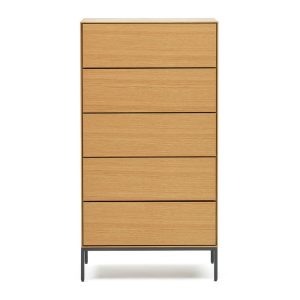 Natúr színű magas komód tölgyfa dekorral 60x114 cm Vedrana – Kave Home
