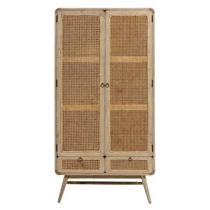 Natúr színű mindifa ruhásszekrény 90x175 cm Nalu – Kave Home