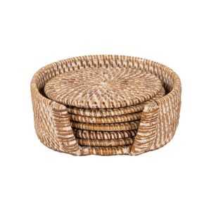 Nat&uacute;r sz&iacute;nű rattan poh&aacute;ral&aacute;t&eacute;t szett 6 db-os - Tiseco Home Studio