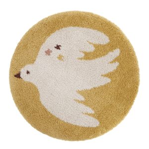 Okkersárga gyerek szőnyeg ø120 cm Bohemian Bird Miel – Nattiot