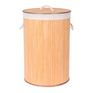 Round kerek bambusz szennyeskosár - Compactor