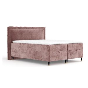 Rózsaszín ágyneműtartós boxspring ágy 160x200 cm Voyage – Maison de Rêve