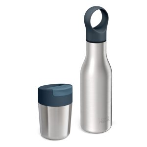 Rozsdamentes ac&eacute;l utaz&oacute; iv&oacute;palack &eacute;s b&ouml;gre k&eacute;szlet Loop&Sipp - Joseph Joseph