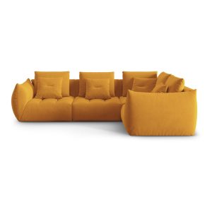 Sárga buklé sarokkanapé (jobb oldali-L alakú) Bloom – Micadoni Home