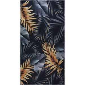Sötétkék-aranyszínű mosható szőnyeg 160x230 cm Midnight Leaves – Vitaus
