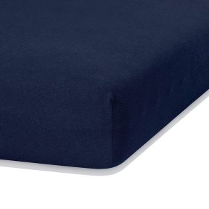 Sötétkék gumis frottír lepedő 140x200 cm Ruby – Restilo
