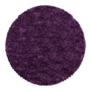 Sötétlila kerek szőnyeg ø 160 cm Fluffy – Ayyildiz Carpets