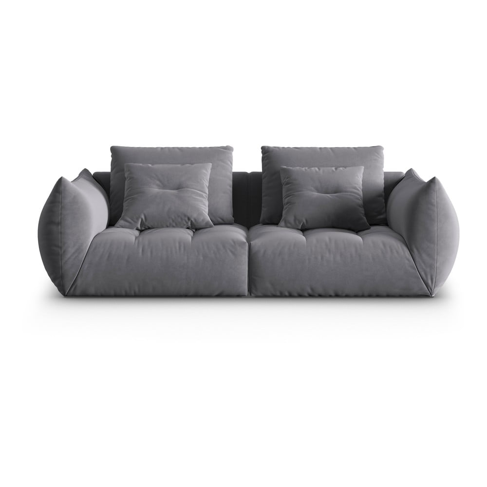 Sötétszürke buklé kanapé 232 cm Bloom – Micadoni Home