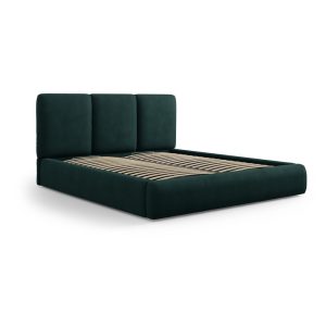 S&ouml;t&eacute;tz&ouml;ld k&aacute;rpitozott &aacute;gyneműtart&oacute;s francia&aacute;gy &aacute;gyr&aacute;ccsal 200x200 cm Brody &ndash; Mazzini Beds