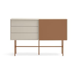 T&eacute;glav&ouml;r&ouml;s-b&eacute;zs alacsony kom&oacute;d tol&oacute;ajt&oacute;val 140x91 cm Nube &ndash; Teulat