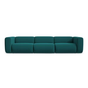 Türkiz bársony kanapé 319 cm Ekahi – Makamii
