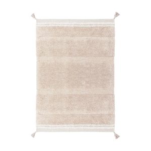 Vil&aacute;gos r&oacute;zsasz&iacute;n moshat&oacute; k&eacute;zi sz&ouml;v&eacute;sű pamut szőnyeg 120x160 cm Bloom Rose &ndash; Lorena Canals