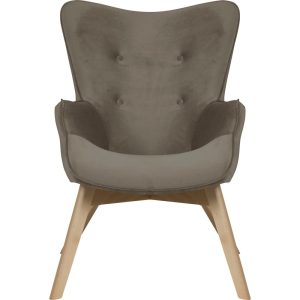 Világosbarna bársony fotel Niko – Ropez