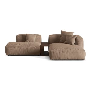 Világosbarna buklé moduláris sarokkanapé (jobb oldali) Martina – Micadoni Home