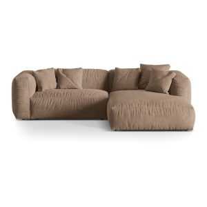 Világosbarna buklé moduláris sarokkanapé (jobb oldali) Martina – Micadoni Home