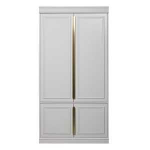 Világosszürke borovi fenyő ruhásszekrény klasszikus ajtóval 110x215 cm Organize – BePureHome