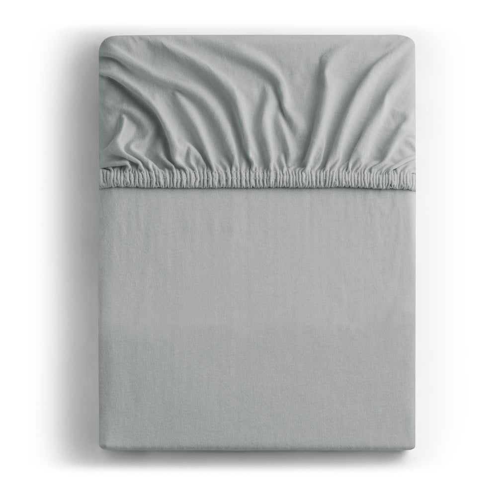 Világosszürke gumis jersey lepedő 240x220 cm Amber – DecoKing