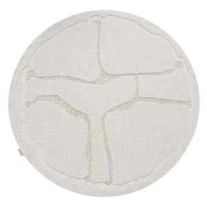 Világosszürke gyapjú kerek szőnyeg ø 120 cm Morphic Organica – Agnella
