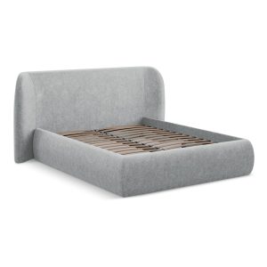 Vil&aacute;gossz&uuml;rke k&aacute;rpitozott &aacute;gyneműtart&oacute;s francia&aacute;gy &aacute;gyr&aacute;ccsal 160x200 cm Hauke &ndash; Makamii