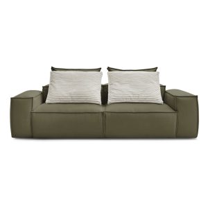 Zöld bőrutánzat kanapé 260 cm Boheme – Bobochic Paris