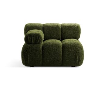 Zöld buklé kanapé modul (bal oldali) Bellis – Micadoni Home