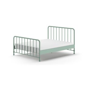 Zöld fém franciaágy ágyráccsal 160x200 cm BRONXX – Vipack