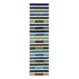 Zöld gyapjú futószőnyeg 230x60 cm Piano - Flair Rugs