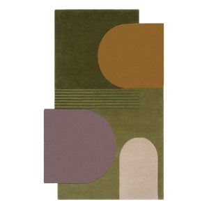 Zöld kézi szövésű gyapjú szőnyeg 120x180 cm Lozenge – Flair Rugs