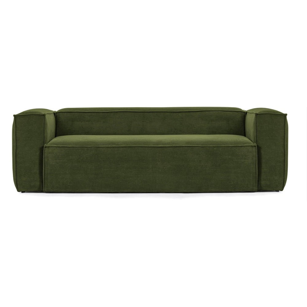 Zöld kordbársony kanapé 240 cm Blok – Kave Home