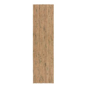 Zöld-natúr színű kétoldalas kézi szövésű juta futószőnyeg 60x300 cm Jute Boucle Green – Flair Rugs