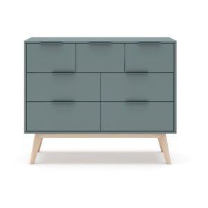 Zöldesszürke alacsony komód 120x83 cm Pisco – Marckeric