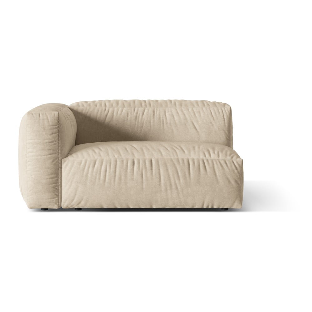 Bézses krémszínű buklé kanapé modul (bal oldali) Martina – Micadoni Home